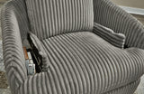 Tie-breaker Fog Velvet Swivel Glider Recliner front perspective