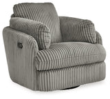 Tie-breaker Fog Velvet Swivel Glider Recliner side profile