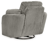 Tie-breaker Fog Velvet Swivel Glider Recliner main front angle