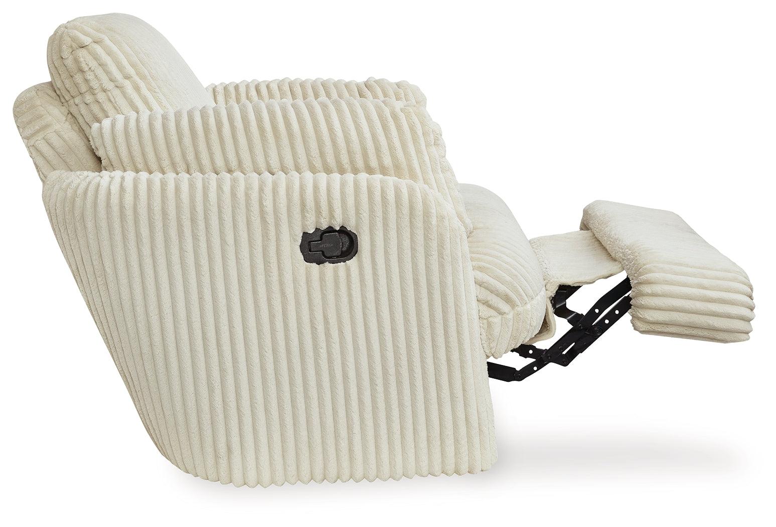 Main view of ivory swivel recliner