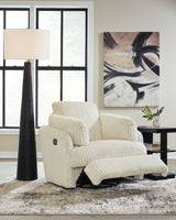 Ivory recliner in reclining position