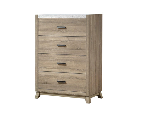 Tilston Brown nightstand showing veneer texture