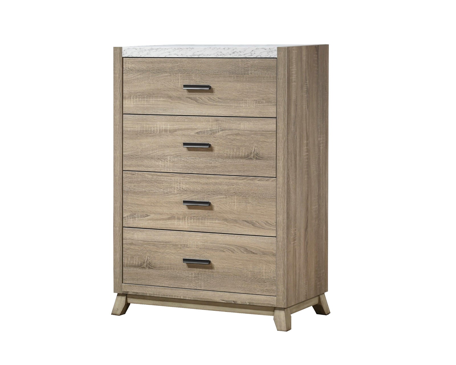 Tilston Brown Modern Contemporary Solid Wood And Veneers 5-Drawers Chest - Ella Furniture