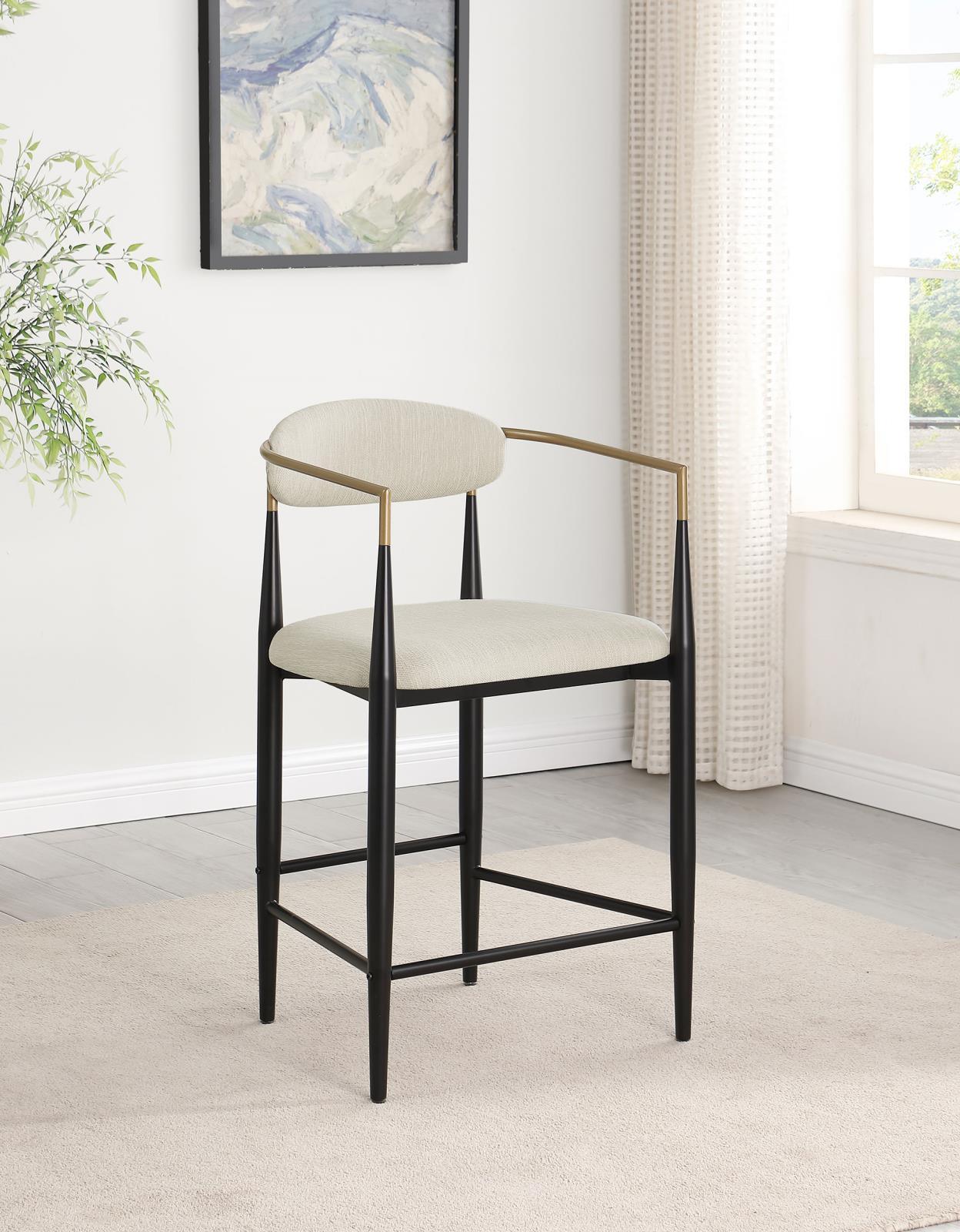 Tina metal counter height bar stool side angle showing footrest