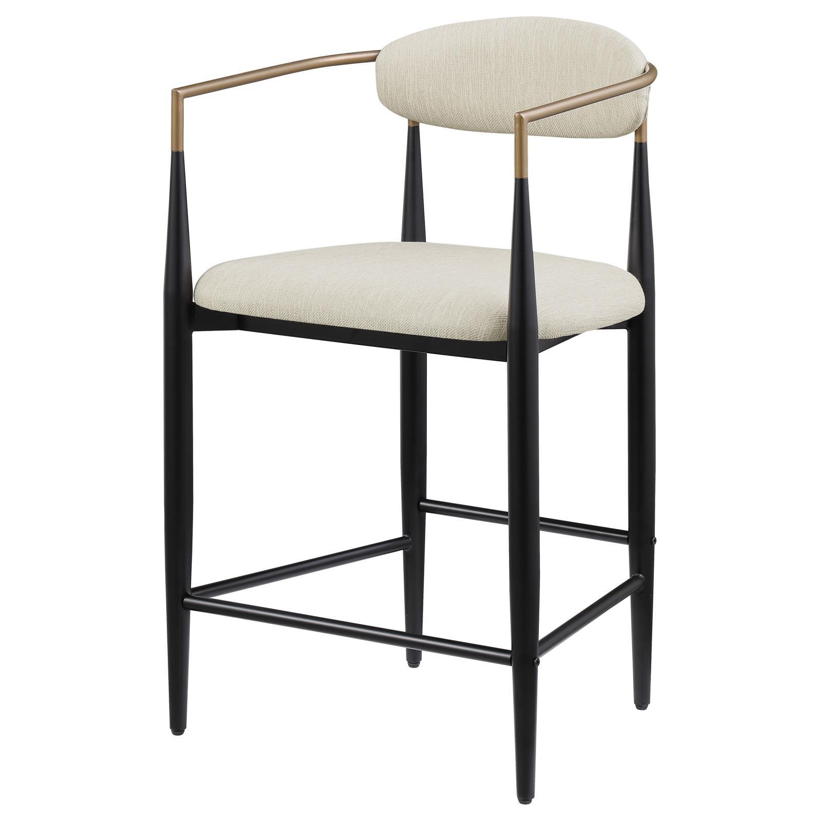 Black metal tapered legs and footrest of Tina counter stool