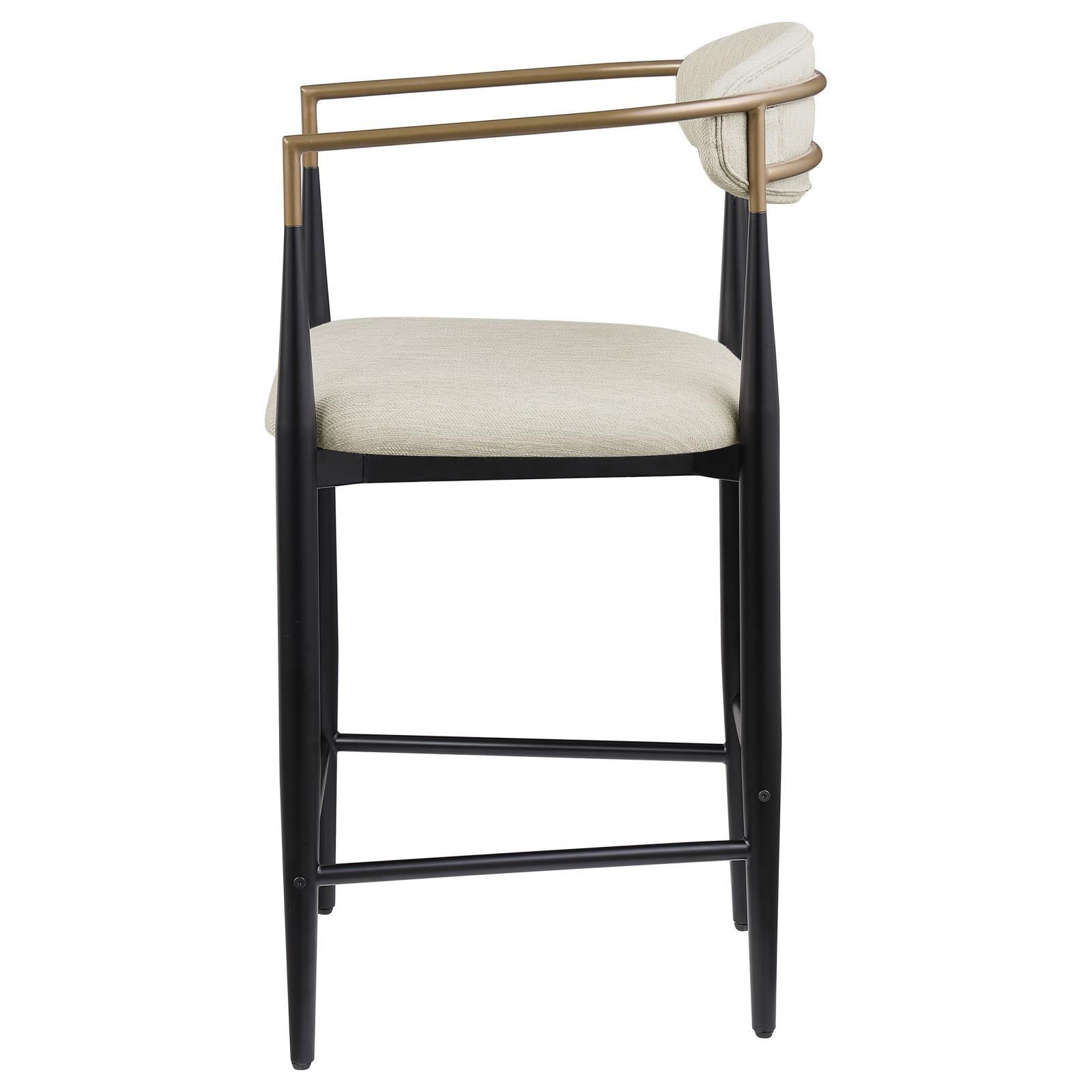 Tina metal counter height bar stool from rear with open back design