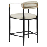 Upholstered padded seat detail on Tina bar stool