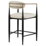Bar stool footrest and leg design with black metal finish
