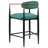 Tina green bar stool set showing open back design