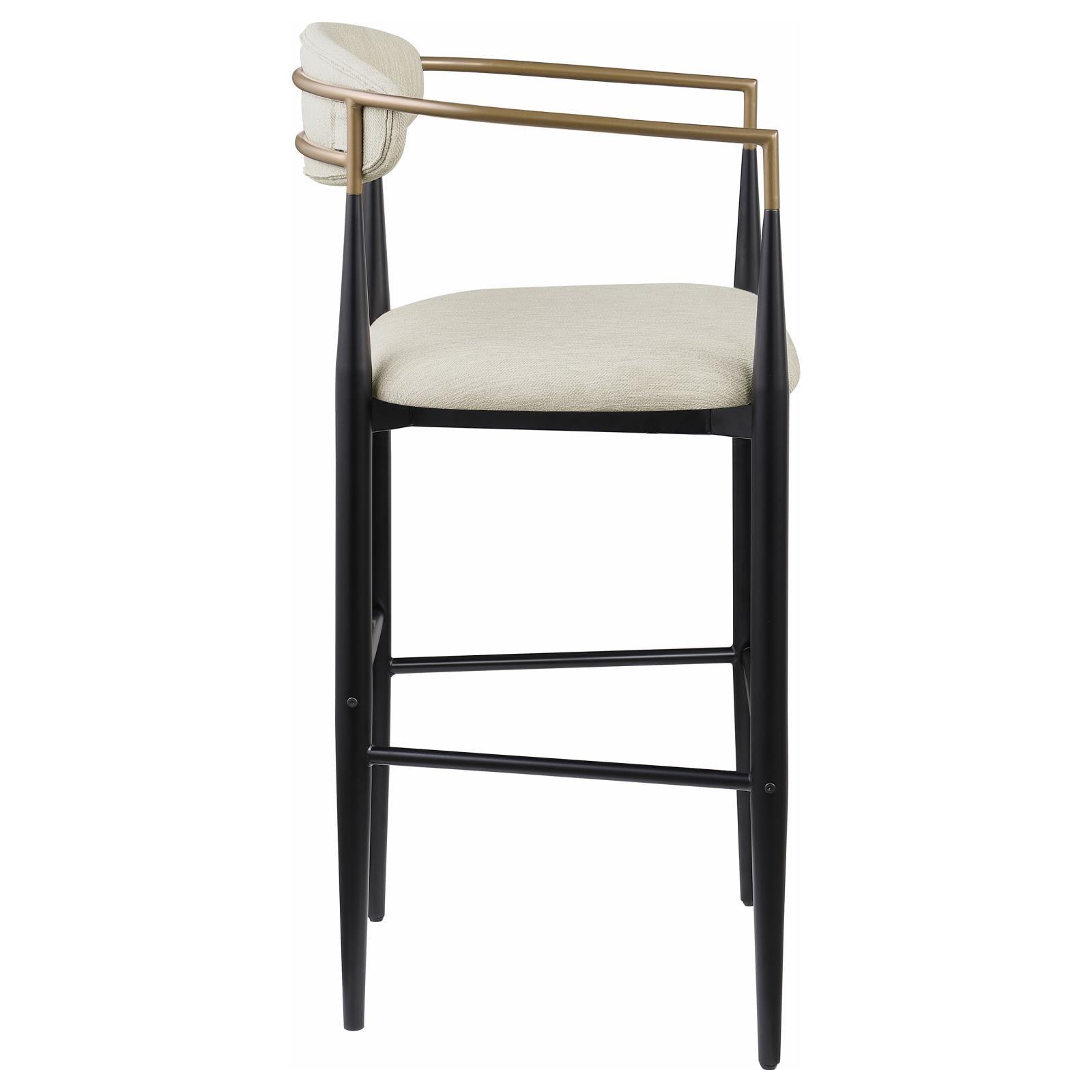 Tina bar stool medium brown arm finish and fabric