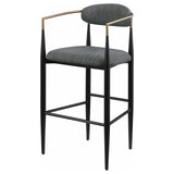 Tina bar stool from side showing seat height and arm design