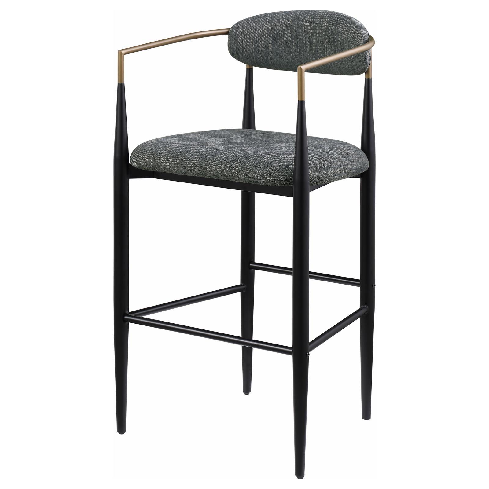 Tina bar stool from side showing seat height and arm design