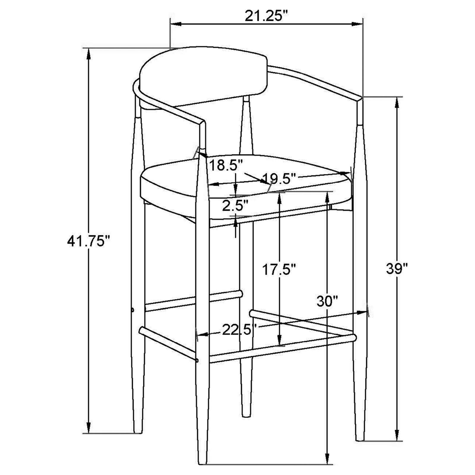 Tina green upholstered metal pub height bar stool - set of 2, front angle