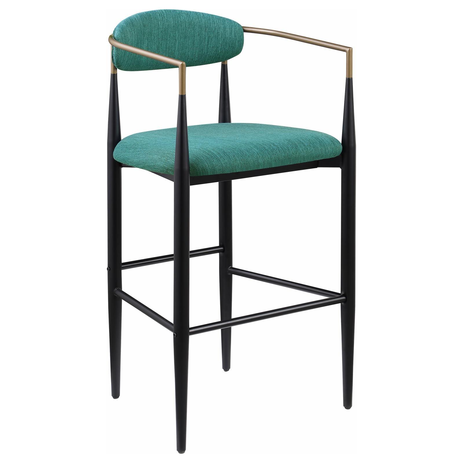 Close-up of Tina green upholstered seat and back with foam cushioning