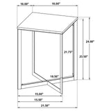 Tobin Square Marble Top End Table angled view in bedroom