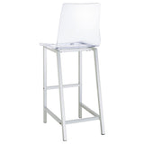 Top view of Tolbert rectangular bar table with acrylic chairs