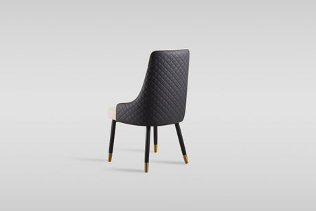 Toni Dining Chair in Beige and Black Faux Leather view 2