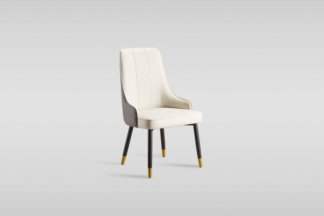 Toni Dining Chair in Beige and Grey with Diamond Stitching from Decor Furniture