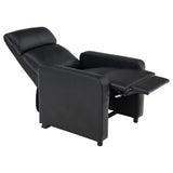 Leatherette upholstery texture on Toohey recliner seat