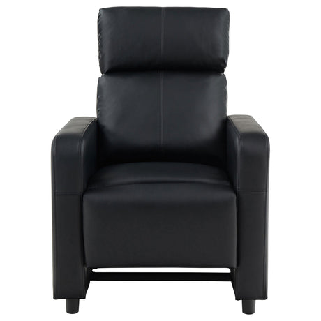Recliner seat open to 145 degrees showing manual mechanism