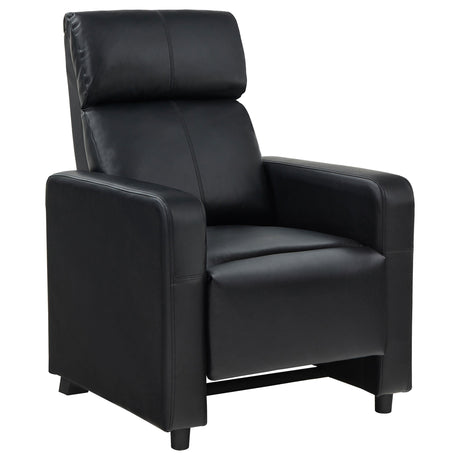 Close-up of tufted backrest on Toohey recliner chair