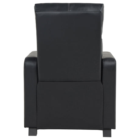 Front view of console wedge for home theater seating