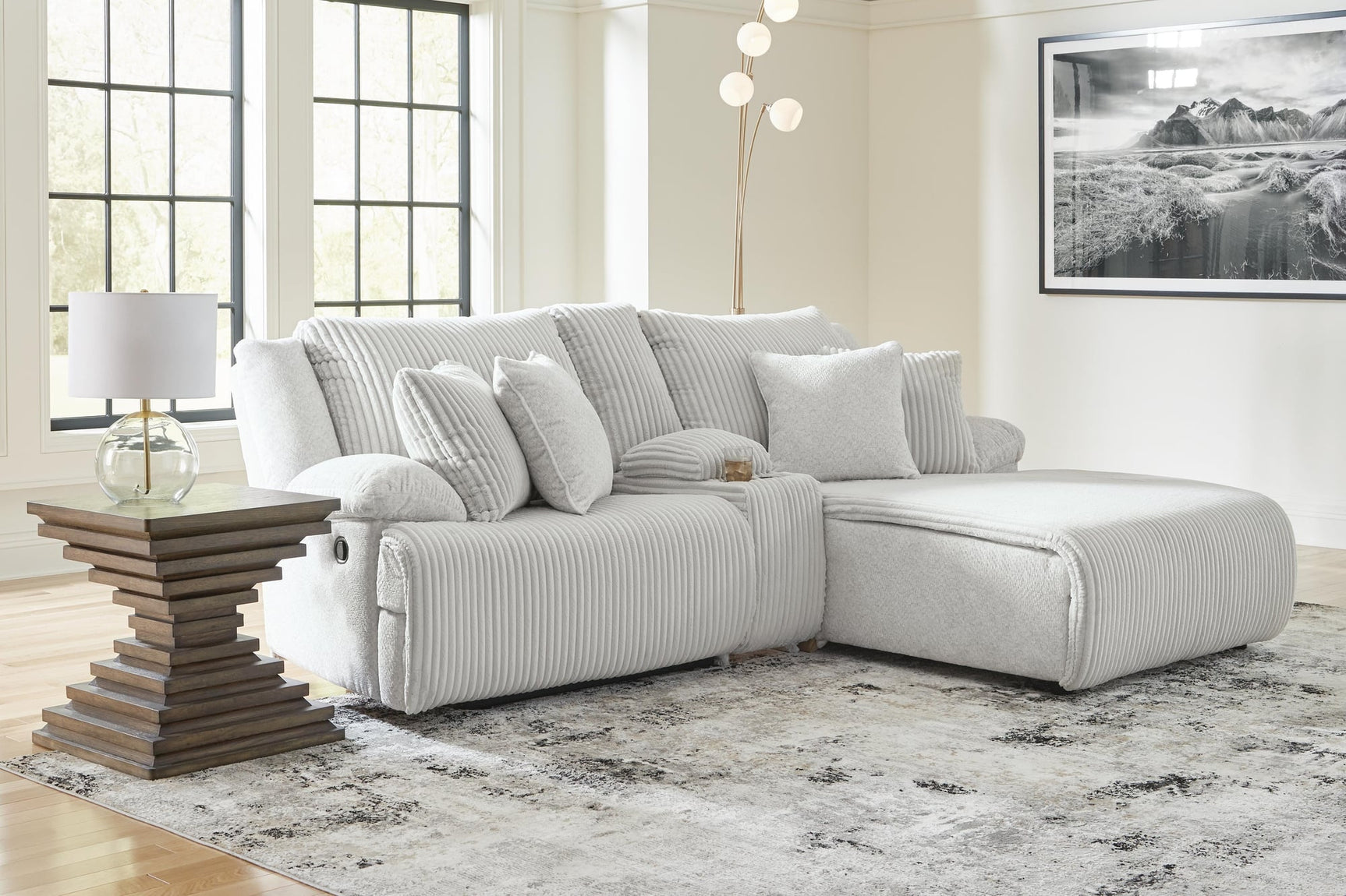 Top Tier Alloy Velvet 3-Piece Reclining Sectional Sofa with Chaise - image 1