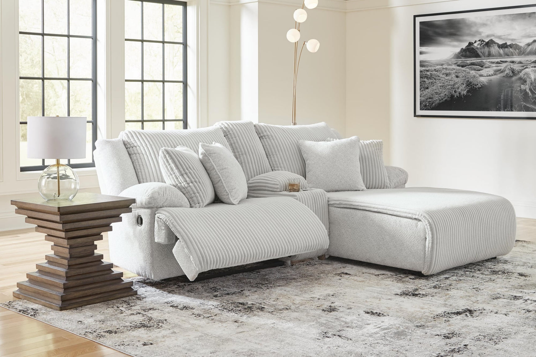 Top Tier Alloy Velvet 3-Piece Reclining Sectional Sofa with Chaise - image 5