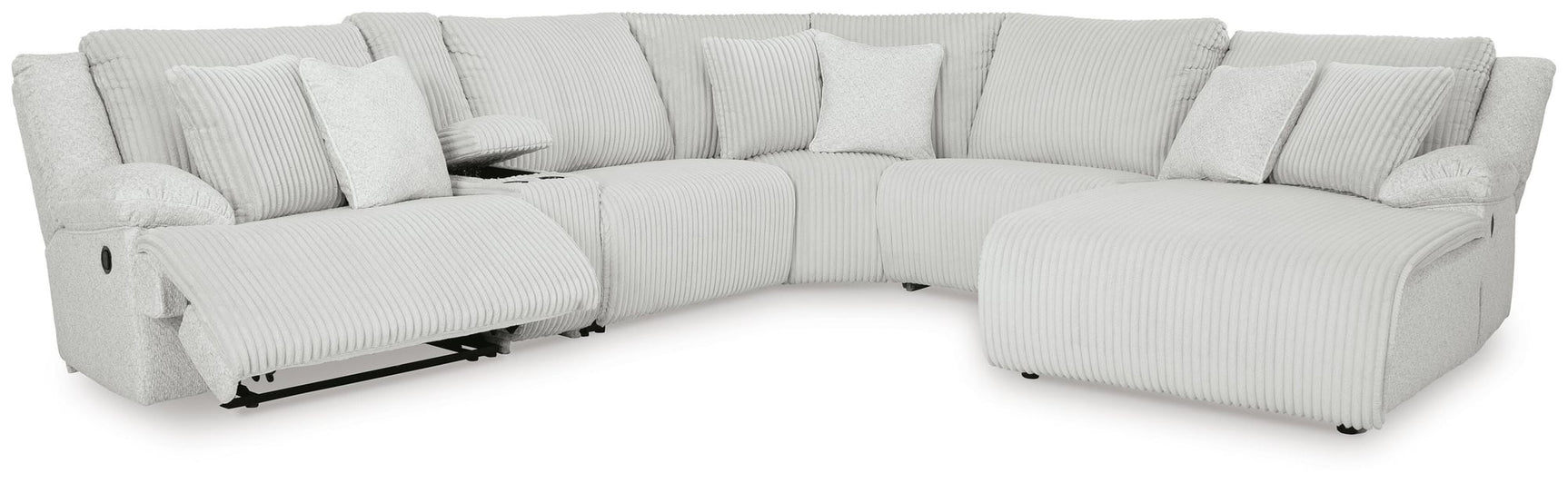 Top Tier Alloy Velvet 6-Piece Reclining Sectional with Chaise - image 3