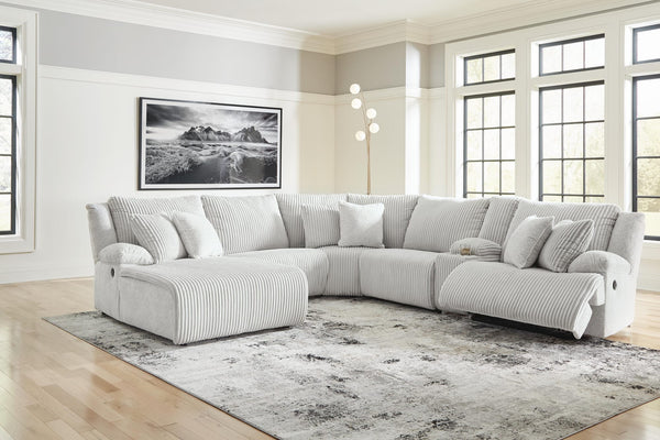 Top Tier Alloy Velvet 6-Piece Reclining Sectional with Chaise from Decor Furniture