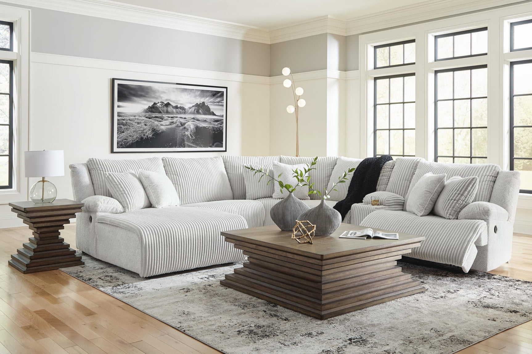 Top Tier Alloy Velvet 6-Piece Reclining Sectional with Chaise view 2