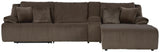 Top Tier Chocolate 4-Piece Reclining Sectional with Chaise from Decor Furniture