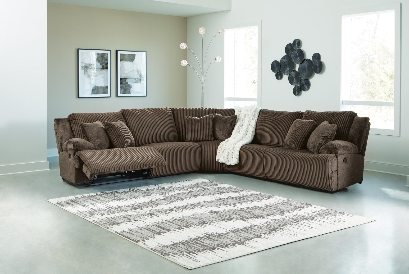 Top Chocolate Tier 5-Piece Sectional with Recliner - image 16