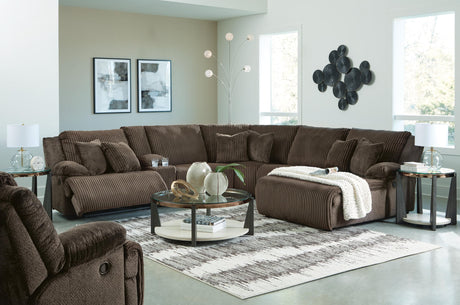 Top Chocolate Tier 6-Piece Sectional with Recliner - image 1