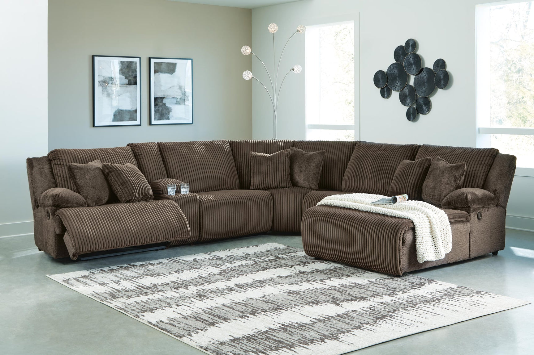 Top Chocolate Tier 6-Piece Sectional with Recliner - image 15