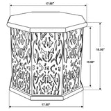 Torres Octagonal Solid Mango Wood Side Table Natural Brown, lifestyle setting in living room