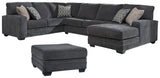 Tracling Slate 3-Piece Sectional with Ottoman - image 2