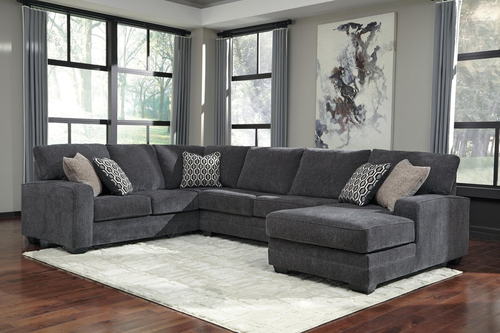 Tracling Slate 3-Piece Sectional with Ottoman - image 5