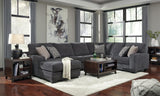 Tracling Slate Chenille 3-Piece Sectional with Chaise view 3