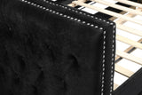 Back view of Trina black velvet tufted twin daybed