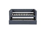 Back view of Trina Gray upholstered daybed frame