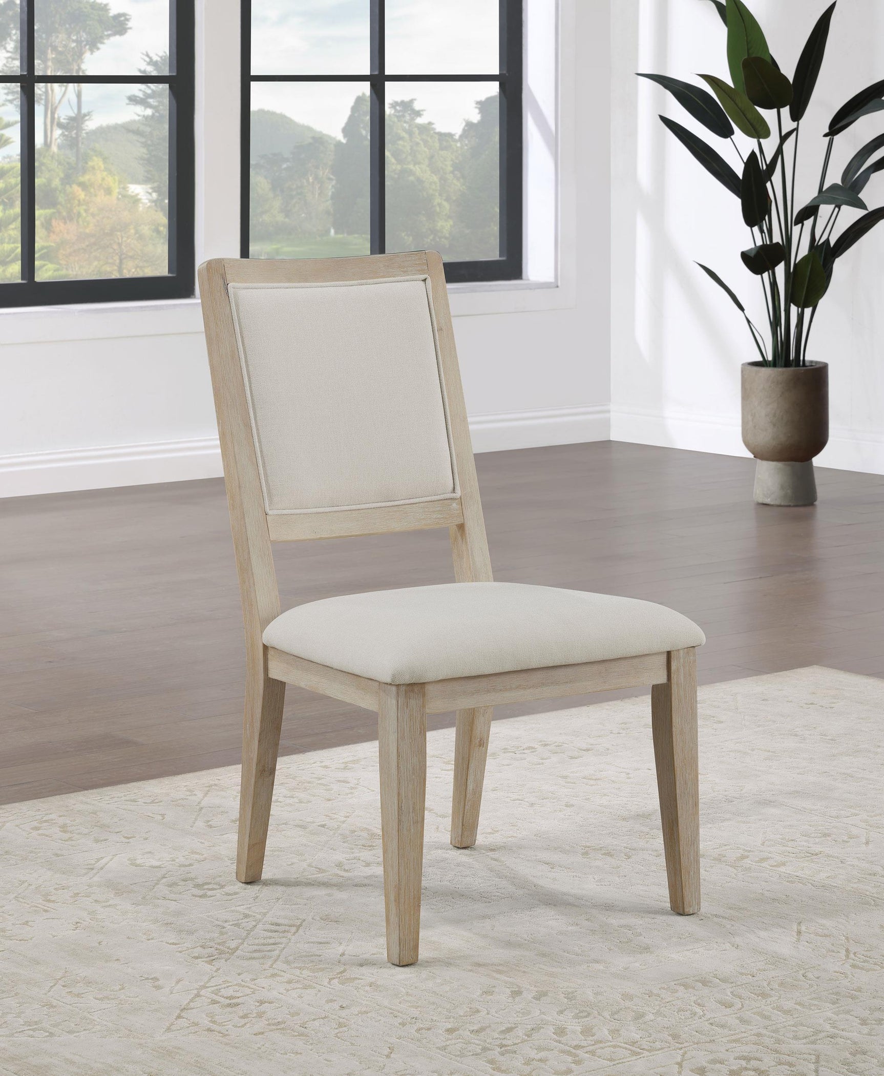 Side view of Trofello cushioned dining side chair set of 2