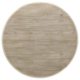 Trofello round 60-inch white washed pedestal dining table side view