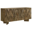 Tyler dining sideboard front showing chevron pattern door fronts