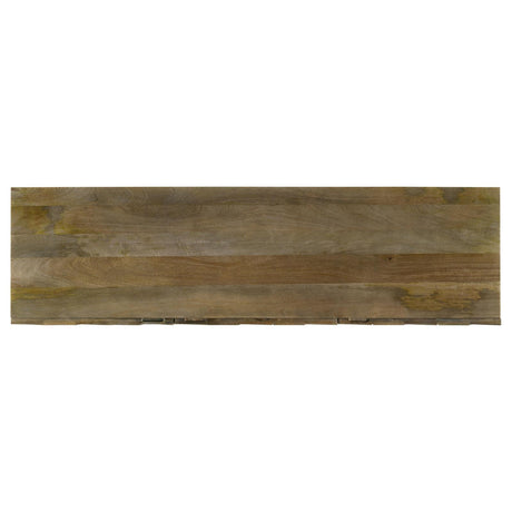 Tyler 3-door mango wood dining sideboard server in brown, front view