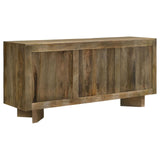 Tyler 3-door mango wood dining sideboard server in brown, front view