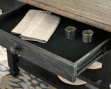 Detailed view of chair upholstery in Tyler Creek set