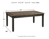 Main angled view of Tyler Creek dining furniture