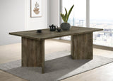 Tyler dining table double V-legs close-up brown mango wood
