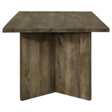 Tyler dining table brown mango wood showing sharp true square edge